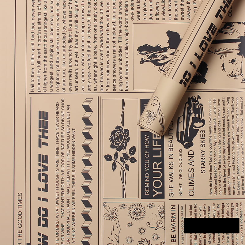Kertas Pembungkus Bunga Kulit Lembu Gaya Akhbar Retro MYHC-21