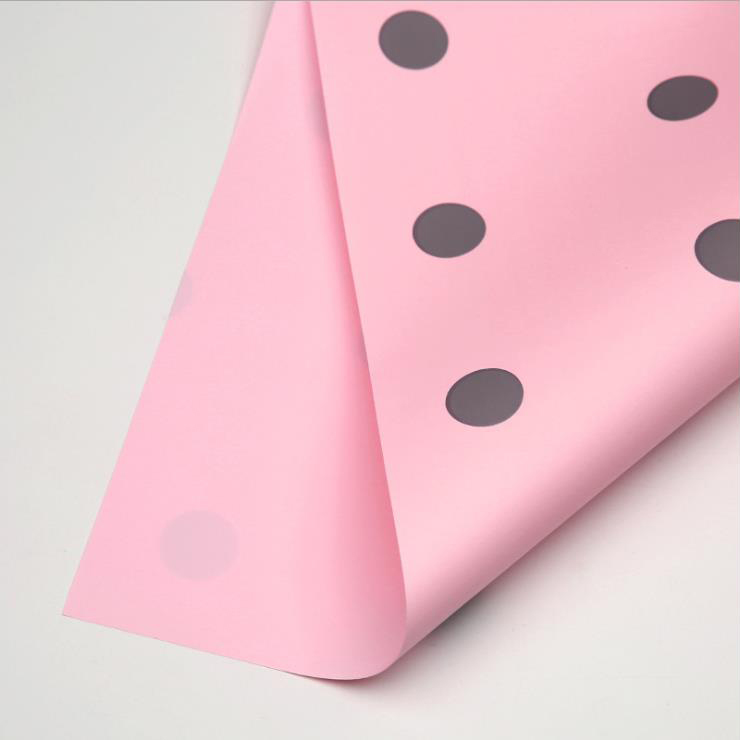 Kertas Pembalut Bunga Kapas Polka Dot Satu Sisi MYHC-24