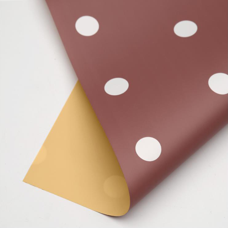 Kertas Pembalut Bunga Kapas Polka Dot Satu Sisi MYHC-24