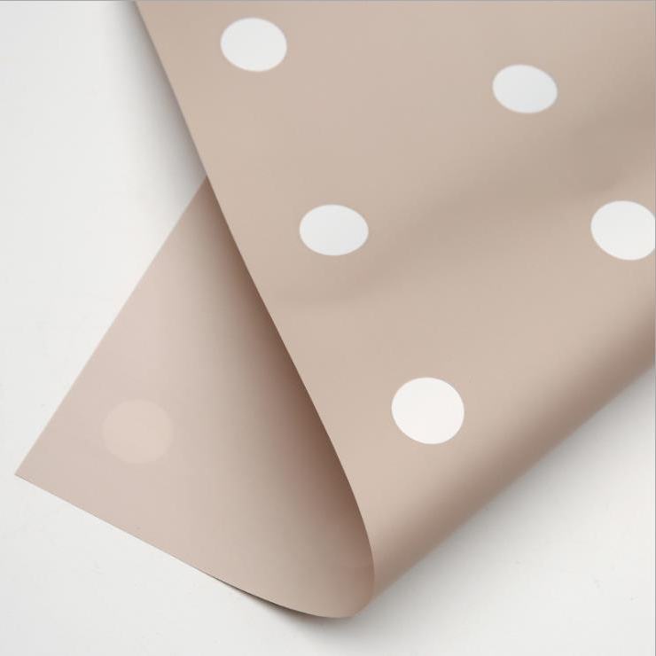 Kertas Pembalut Bunga Kapas Polka Dot Satu Sisi MYHC-24