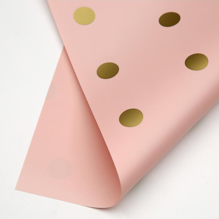 Kertas Pembalut Bunga Kapas Polka Dot Satu Sisi MYHC-24