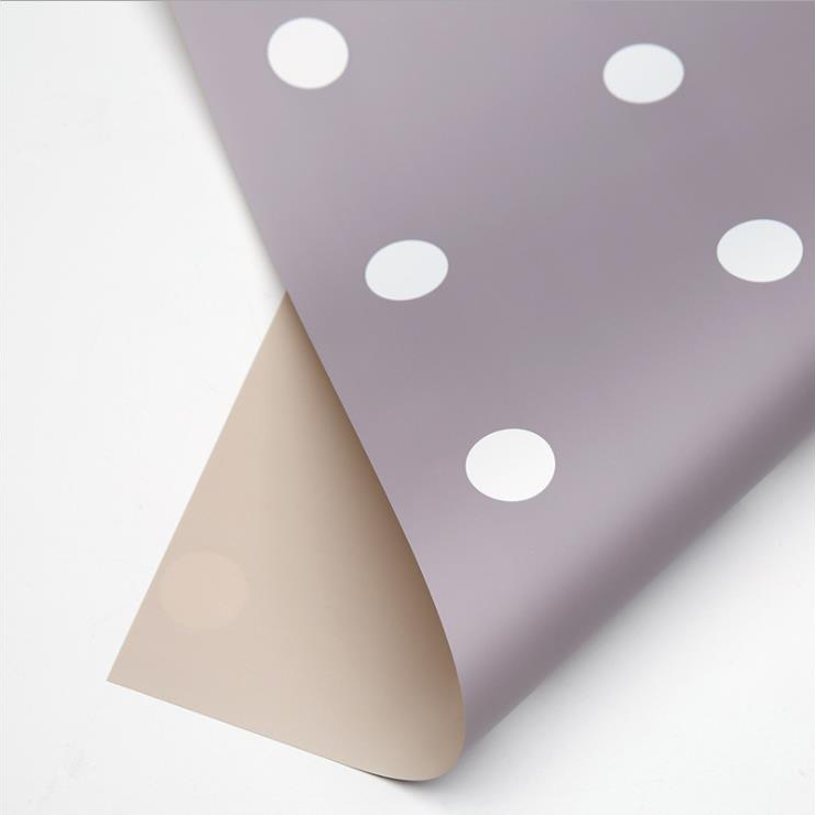 Kertas Pembalut Bunga Kapas Polka Dot Satu Sisi MYHC-24