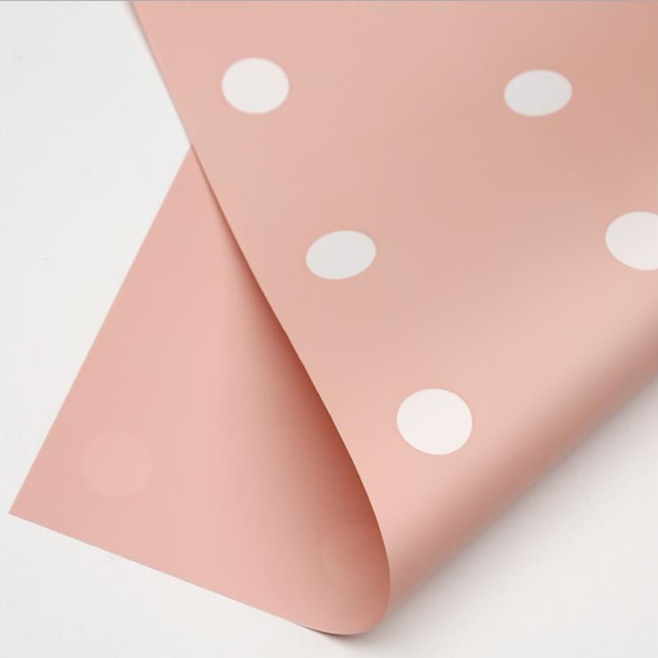 Kertas Pembalut Bunga Kapas Polka Dot Satu Sisi MYHC-24