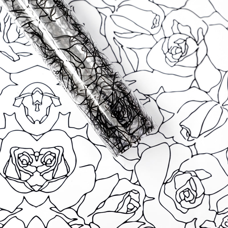 MYHC-29 Monochrome Rose Lines OPP Filem Pembungkusan Bunga Lutsinar