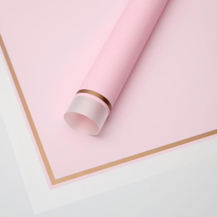 MYHC-61 White Edge Dengan Gold Edge Matte Film Matte Flower Paper Balutan