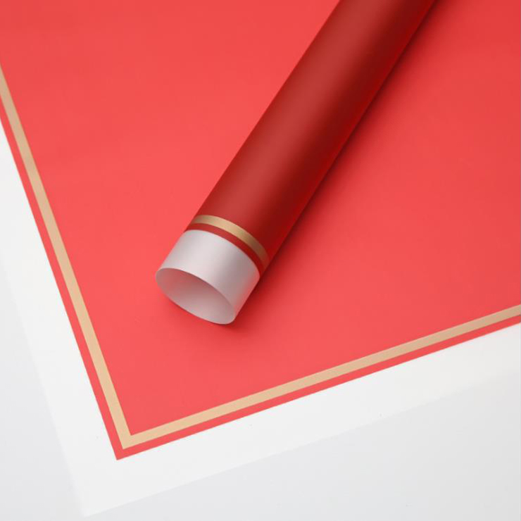 MYHC-61 White Edge Dengan Gold Edge Matte Film Matte Flower Paper Balutan