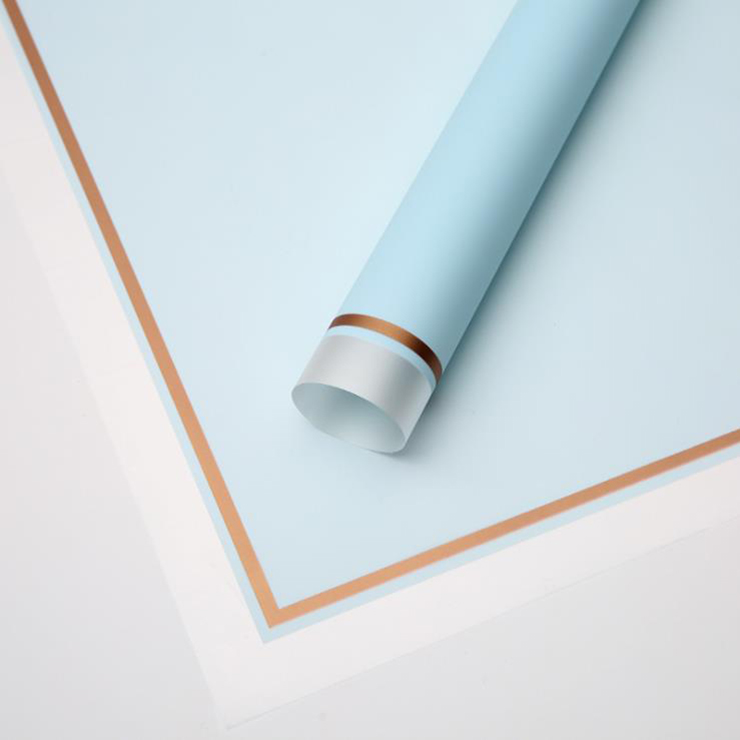 MYHC-61 White Edge Dengan Gold Edge Matte Film Matte Flower Paper Balutan