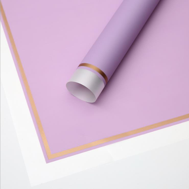 MYHC-61 White Edge Dengan Gold Edge Matte Film Matte Flower Paper Balutan