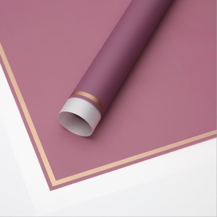 MYHC-61 White Edge Dengan Gold Edge Matte Film Matte Flower Paper Balutan