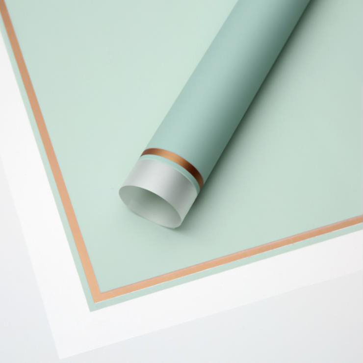 MYHC-61 White Edge Dengan Gold Edge Matte Film Matte Flower Paper Balutan