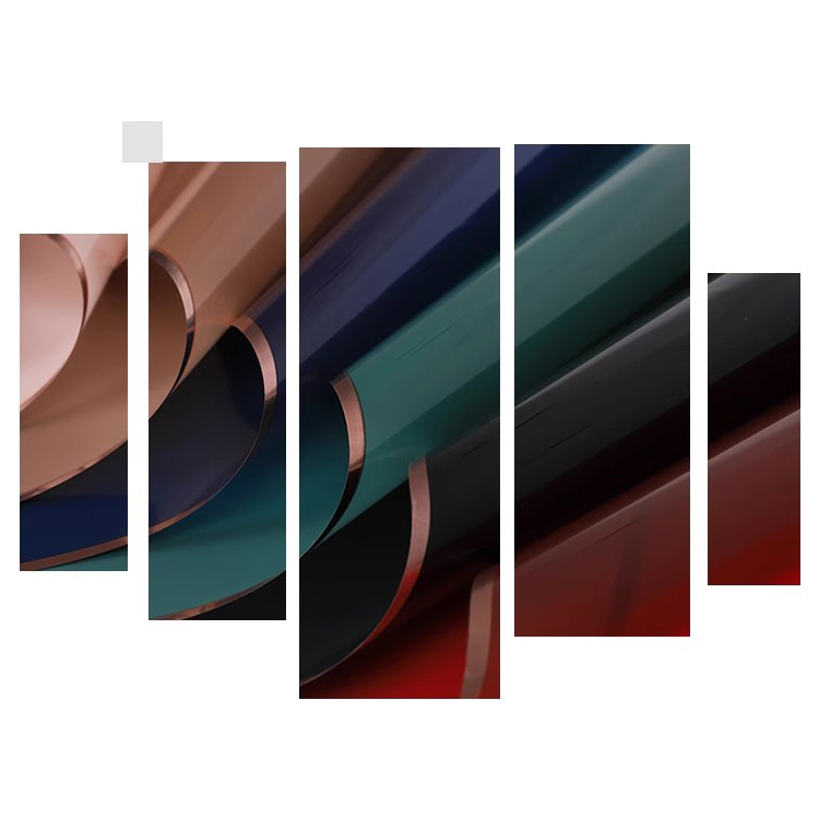MYHC-72 Warna Pepejal Tepi Emas Filem Cahaya Air Filem Pembungkusan Bunga Lutsinar
