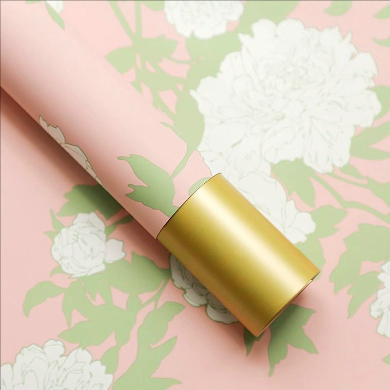 MYHC-78 Emas-Sempadan Cina Corak Peony Filem Pearlescent Kertas Pembalut Bunga
