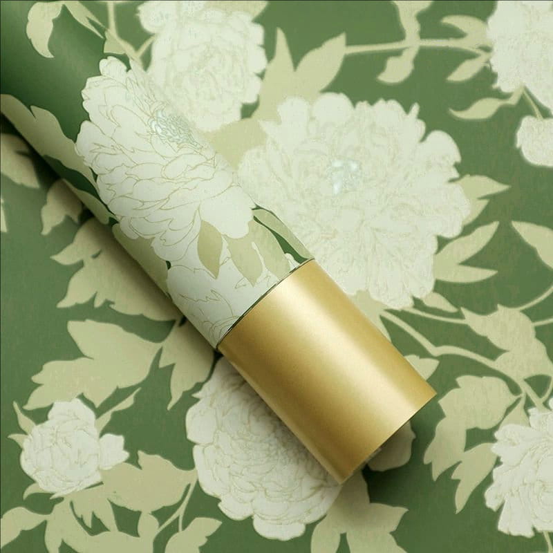 MYHC-78 Emas-Sempadan Cina Corak Peony Filem Pearlescent Kertas Pembalut Bunga