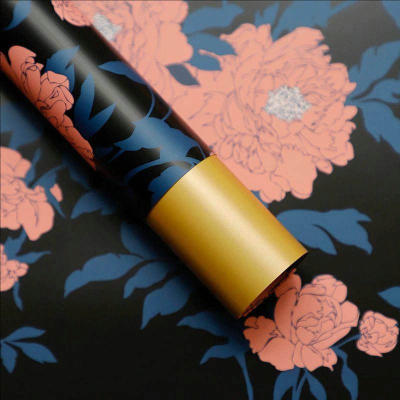 MYHC-78 Emas-Sempadan Cina Corak Peony Filem Pearlescent Kertas Pembalut Bunga