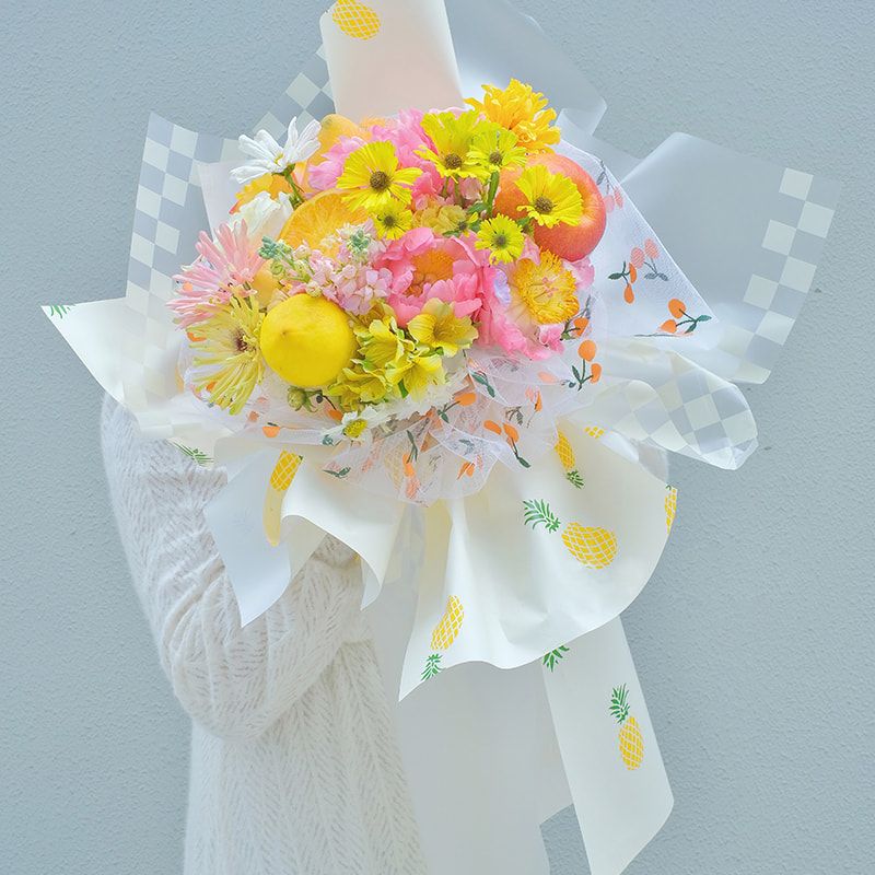 Kertas Pembungkus Bouquet Kotak-kotak Pelbagai Warna