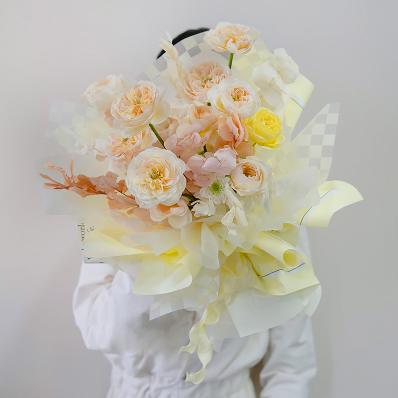 Kertas Pembungkus Bouquet Kotak-kotak Pelbagai Warna