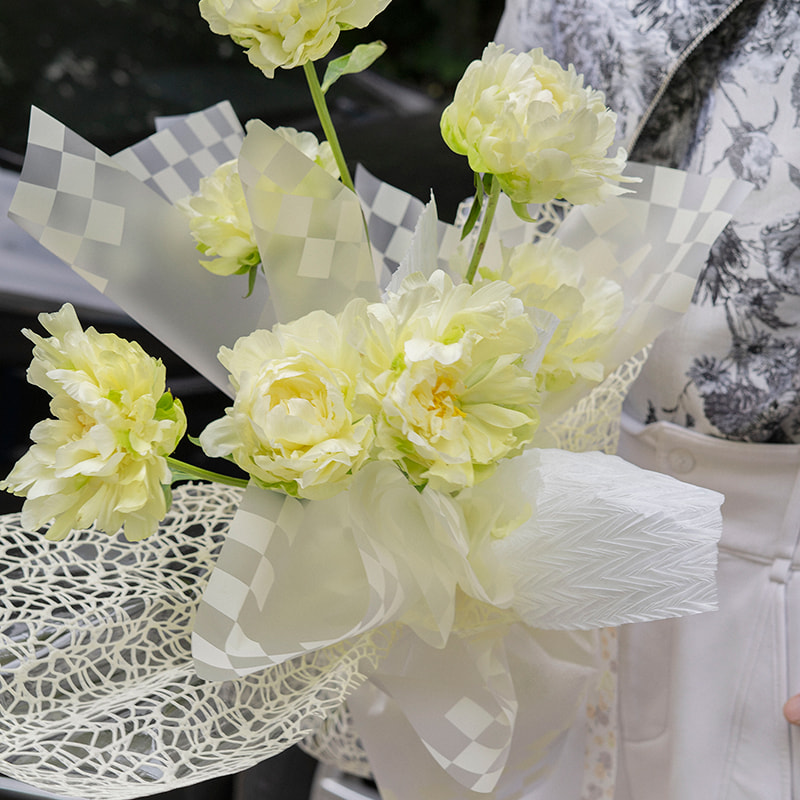 Kertas Pembungkus Bouquet Kotak-kotak Pelbagai Warna