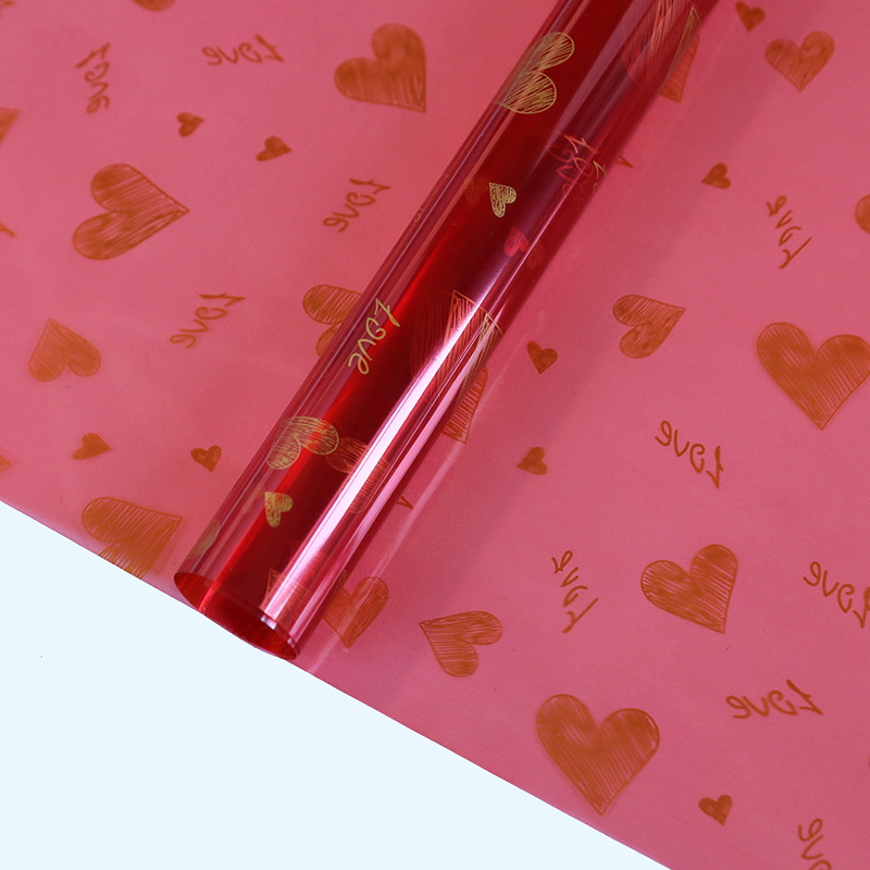 Love Print Design Kertas Pembungkusan Bunga Kalis Air Tebal Satu Sisi Bersalut