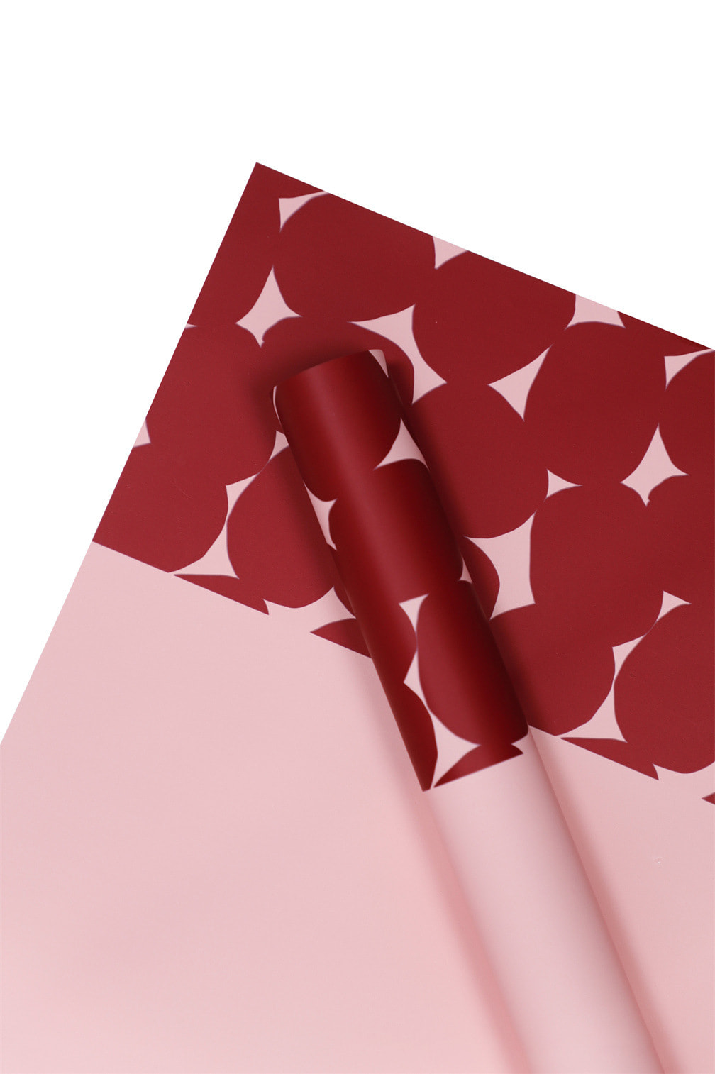 Kertas pembalut bunga polka dot dua warna