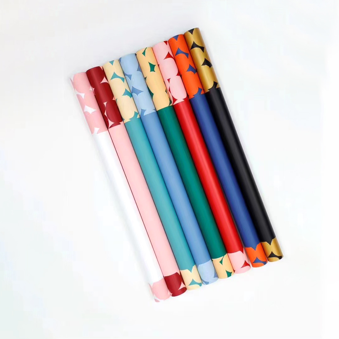 Kertas pembalut bunga polka dot dua warna