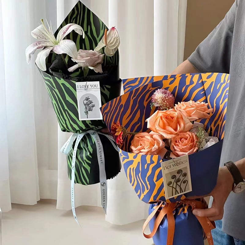Kertas pembalut bunga enam warna cetakan zebra