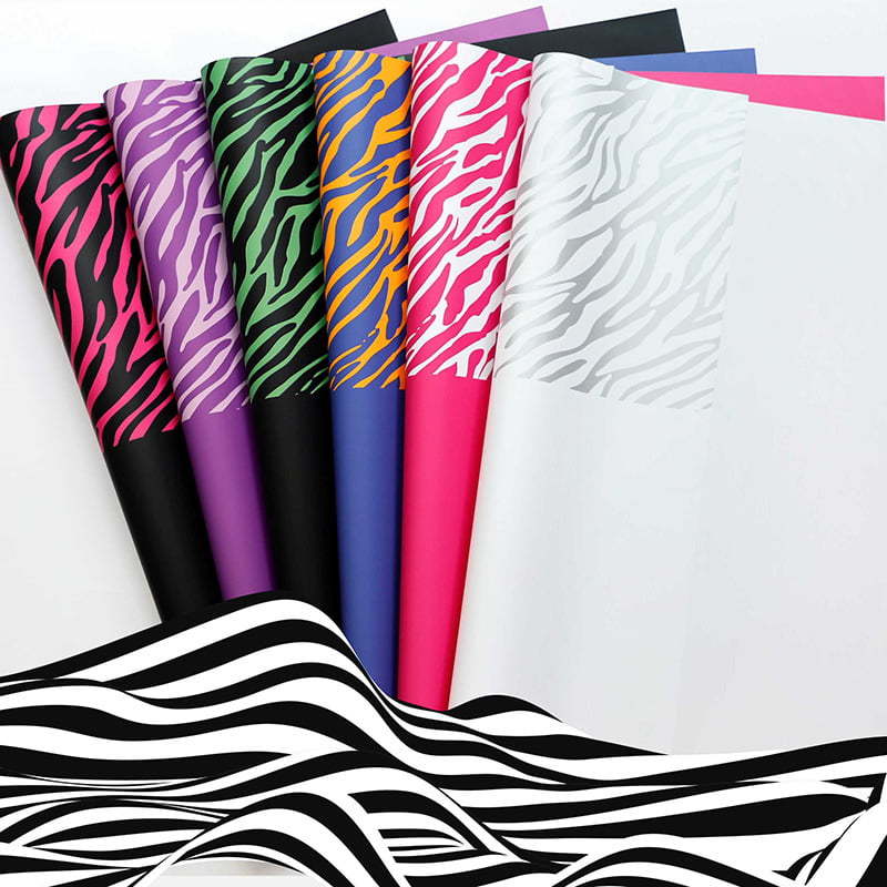 Kertas pembalut bunga enam warna cetakan zebra