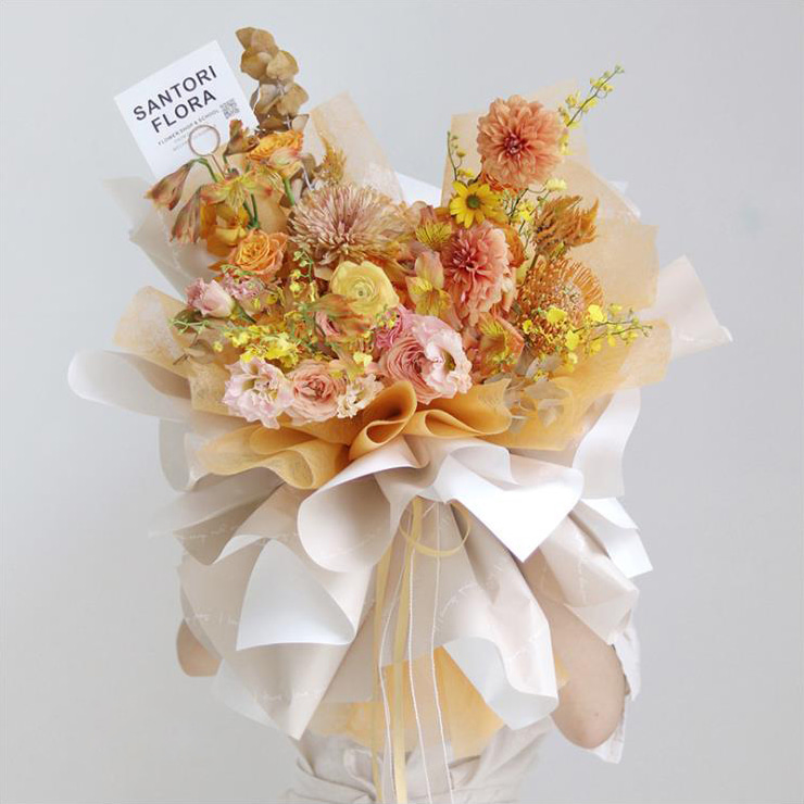Kertas Pembalut Bouquet Romantik Bercetak