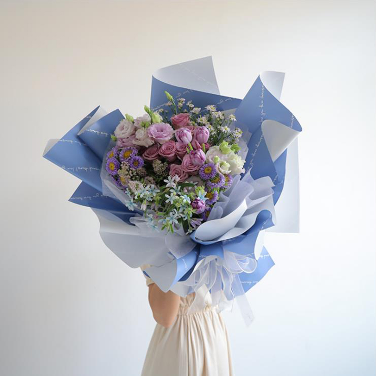 Kertas Pembalut Bouquet Romantik Bercetak