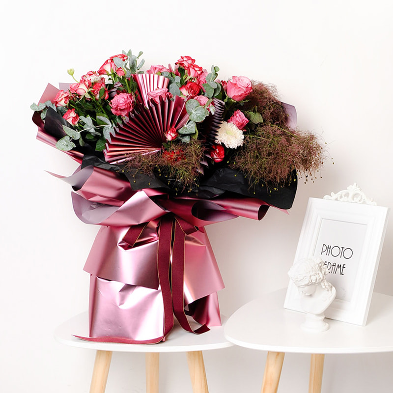 Kertas Pembalut Bouquet Bayang-bayang Logam Berat