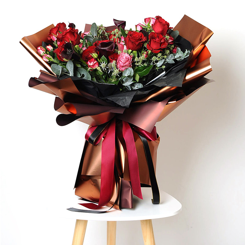 Kertas Pembalut Bouquet Bayang-bayang Logam Berat