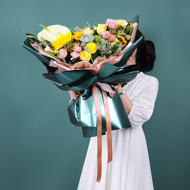 Kertas Pembalut Bouquet Bayang-bayang Logam Berat