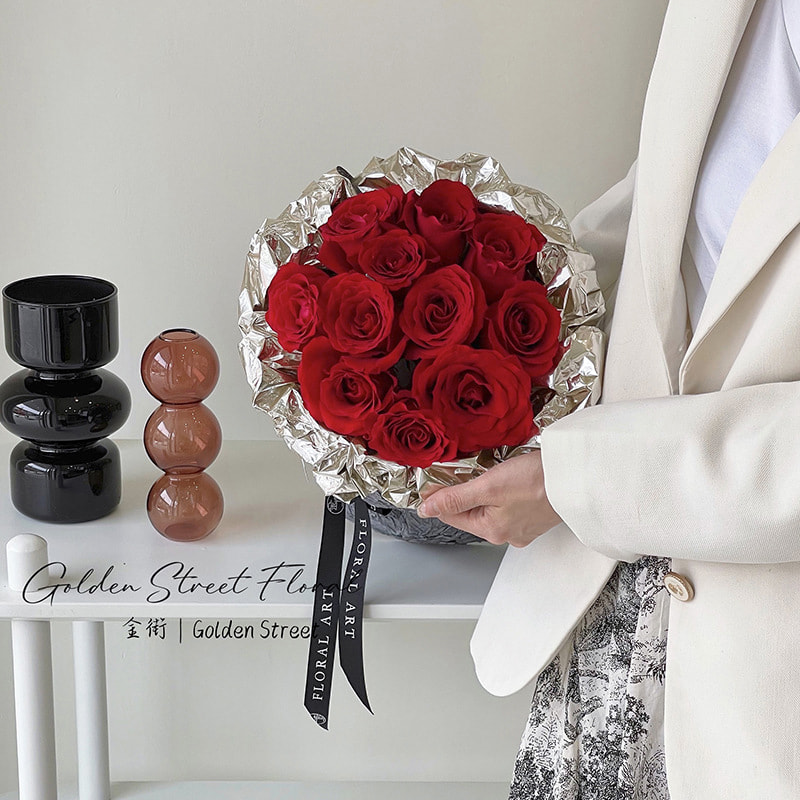 Kertas Pembalut Bouquet Bercermin Warna Pepejal
