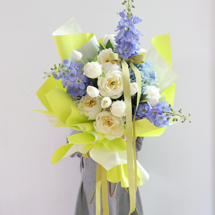 Kertas Pembalut Bouquet Warna Gula-gula Fantasi Bersalut Emas